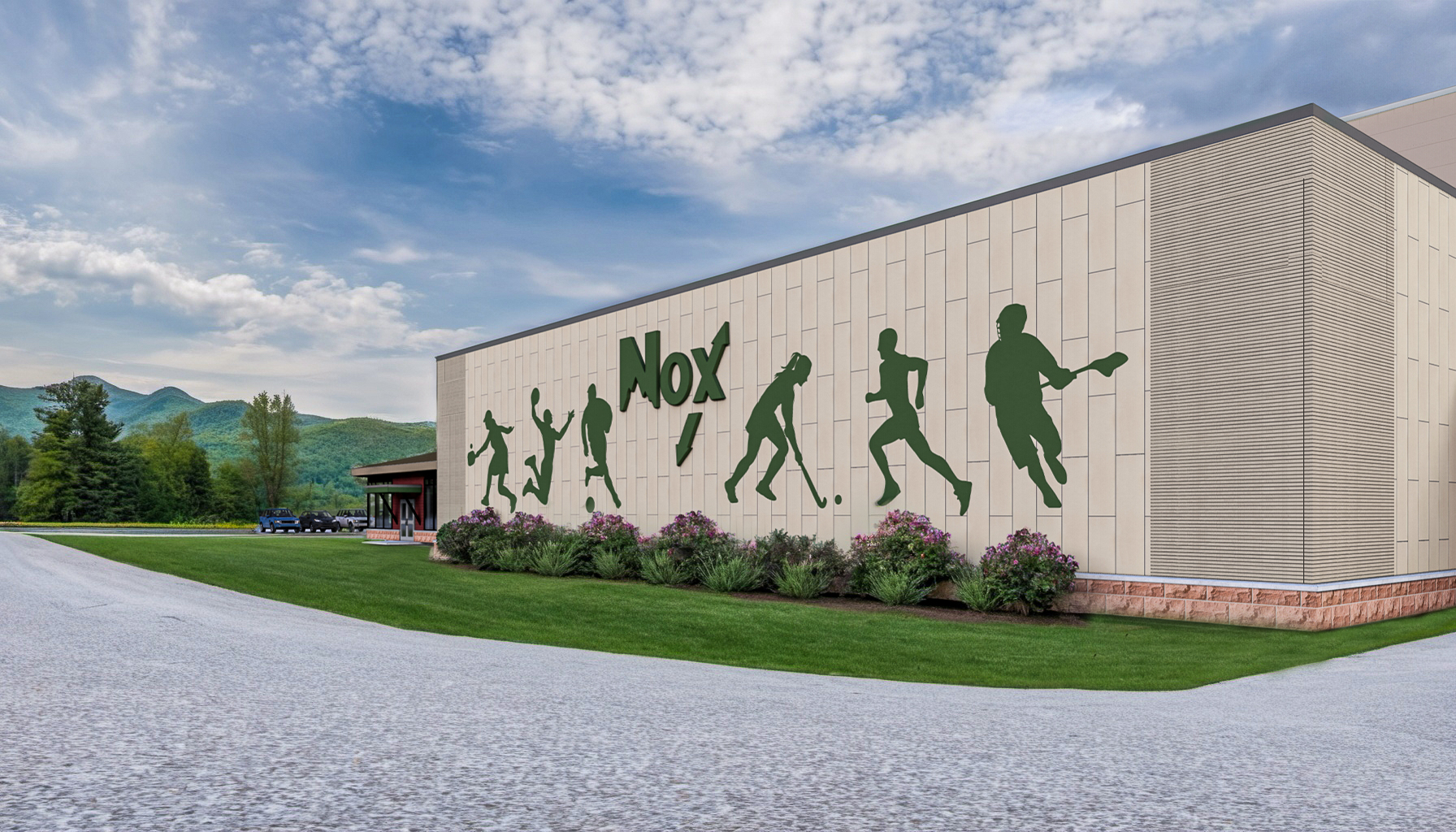 Vermont mountains in the backdrop, forest green logo, forest green silhouettes, asphalt drive,, flowers, forest, lush, ((architecture)), beautiful, vibe, pristine, 
Negative prompt: sketch, line drawing, lowres, ((watermark)), flat colors, ((ugly)), blurry, boring, bad art, oversaturated, 3d render, cartoon, grain, low-res, kitsch, weird colors, gross, computer rendering
Steps: 30, Sampler: DPM++ 2M Karras, CFG scale: 7.5, Seed: 1511575237, Size: 1792x1024, Model hash: 31e35c80fc, Model: sd_xl_base_1.0, Denoising strength: 0.76, ControlNet 0: "Module: canny, Model: diffusers_xl_canny_full, Weight: 1.0, Resize Mode: 1, Low Vram: False, Processor Res: 768, Threshold A: 100, Threshold B: 200, Guidance Start: 0, Guidance End: 1.0, Pixel Perfect: True, Control Mode: 1", ControlNet 1: "Module: depth, Model: diffusers_xl_depth_full, Weight: 1.0, Resize Mode: ResizeMode.INNER_FIT, Low Vram: False, Guidance Start: 0, Guidance End: 1.0, Pixel Perfect: True, Control Mode: 1", Version: v1.7.0